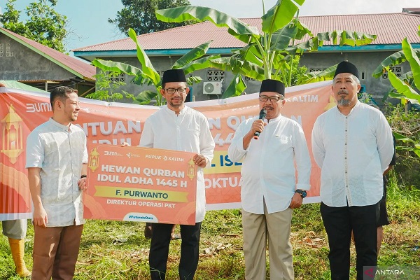 Pupuk Kaltim Salurkan Bantuan Rp1,355 Miliar selama Iduladha 1445 H