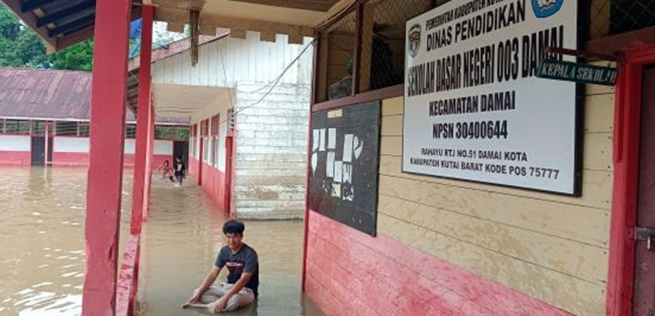 8 Kampung di Kubar Kaltim Terendam Banjir, Sekolah Diliburkan
