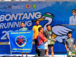 Prajurit Yon Arhanud 7/ABC Raih Juara 2 Lomba Lari 10K Bontang Running 2025